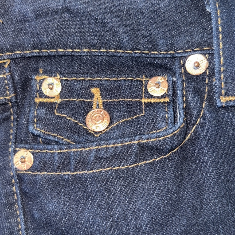 True Religion Joey Flare Denim Jeans Women Dark Blue Y2K USA Dark Blue Jeans 27 - Picture 11 of 11
